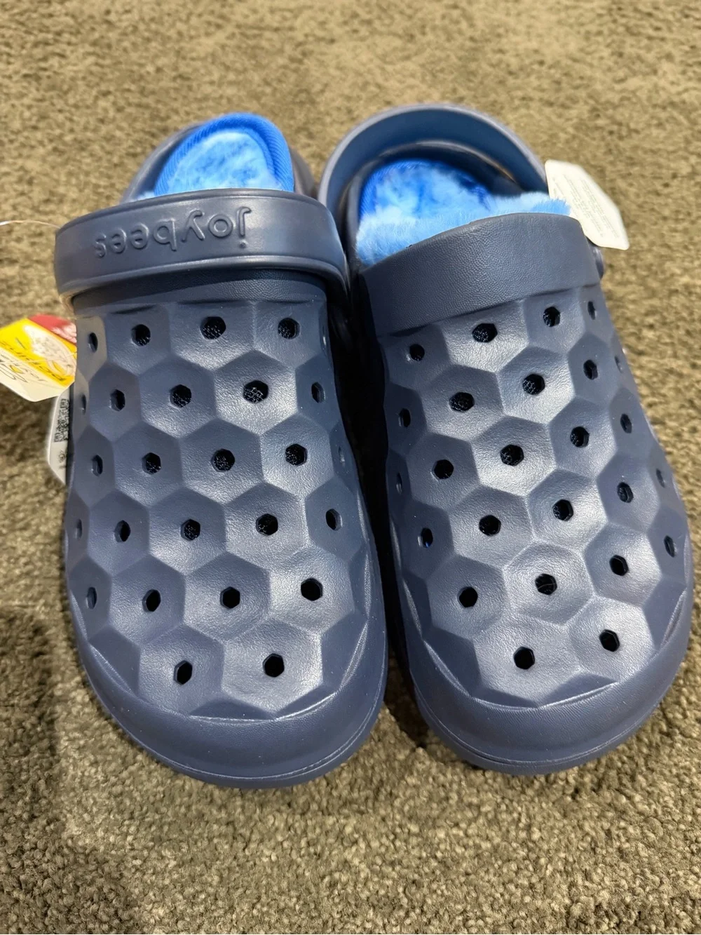 Joybees sz2 Kids Plush-Lined Slip-On Clogs - Blue